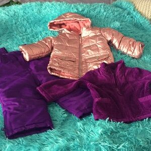 EUC❤️Puffer jacket & snow pants& fleece jacket